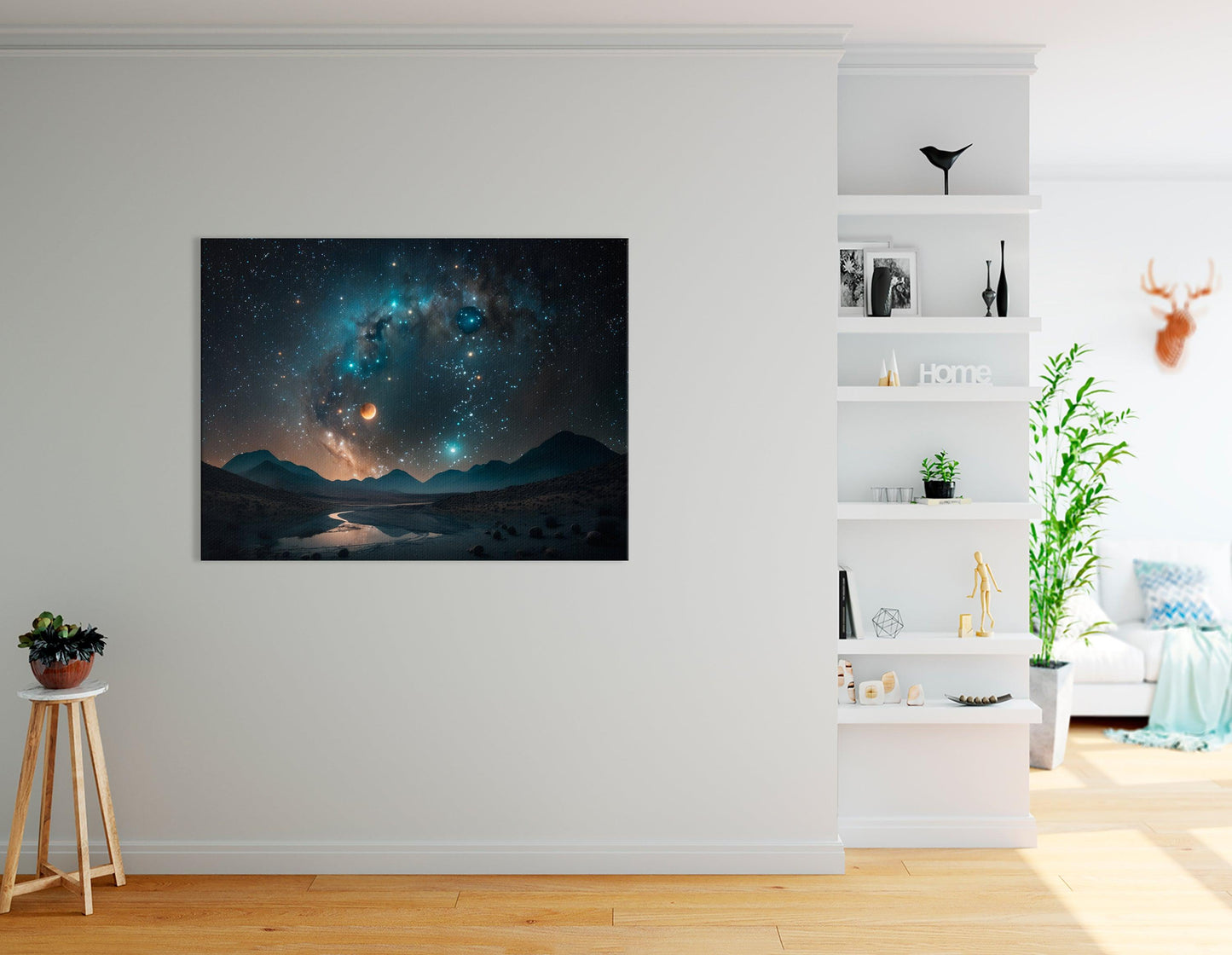 Blue Constellation in the Night Sky - Canvas Print - Artoholica Ready to Hang Canvas Print