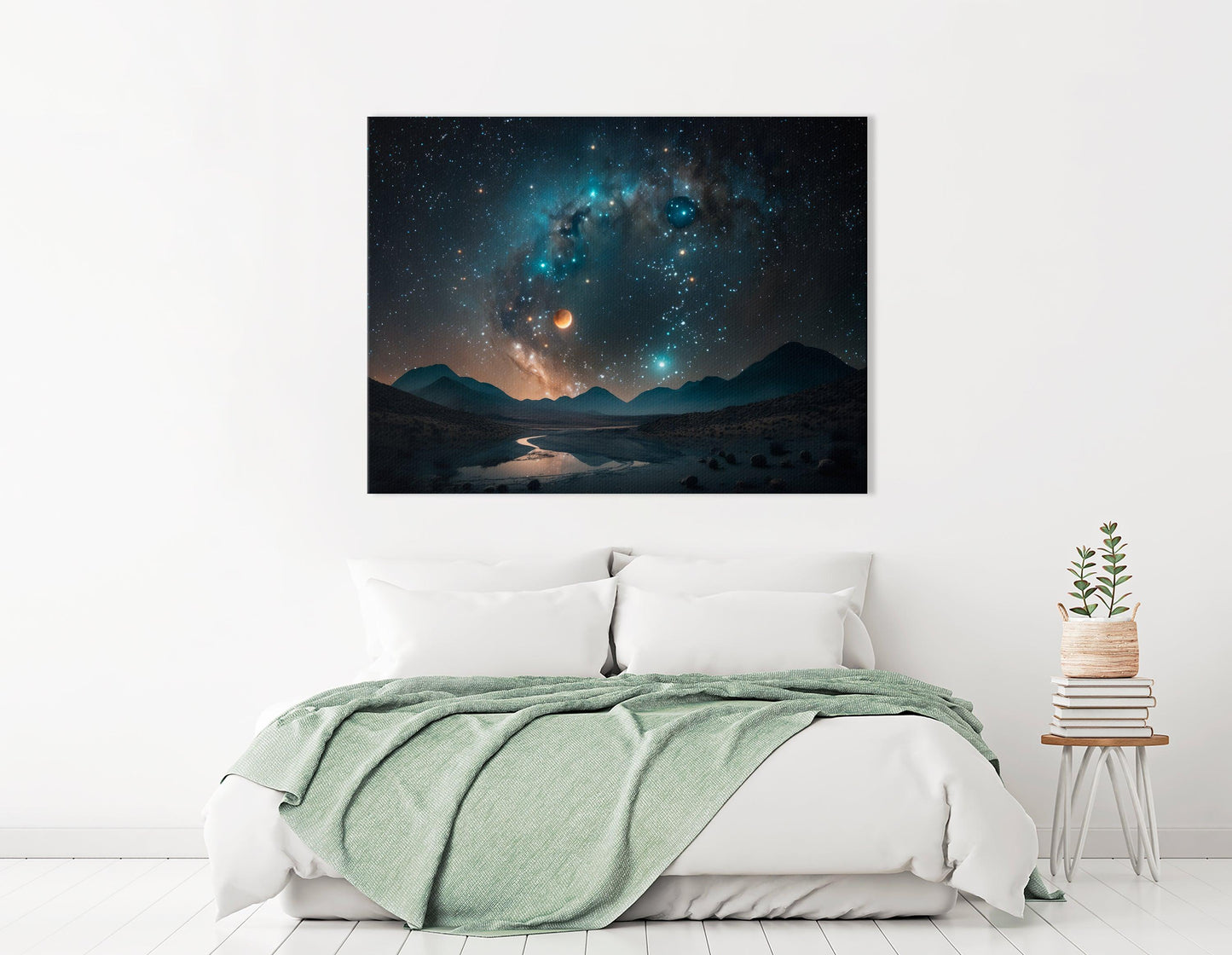 Blue Constellation in the Night Sky - Canvas Print - Artoholica Ready to Hang Canvas Print