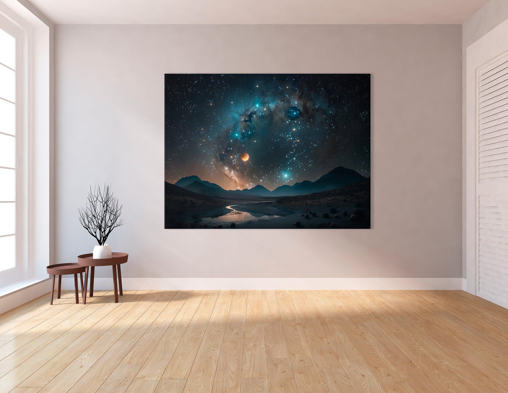 Blue Constellation in the Night Sky - Canvas Print - Artoholica Ready to Hang Canvas Print