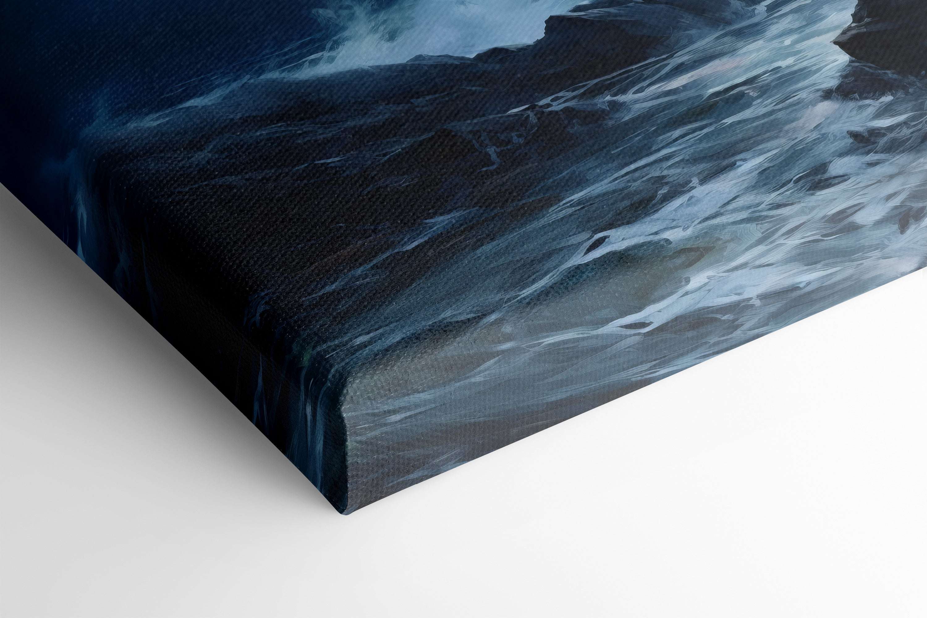 Blue Sea Waves Striking the Coast - Canvas Print - Artoholica Ready to Hang Canvas Print
