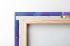 Blue Whale on Aquamarine & Purple - Canvas Print - Artoholica Ready to Hang Canvas Print