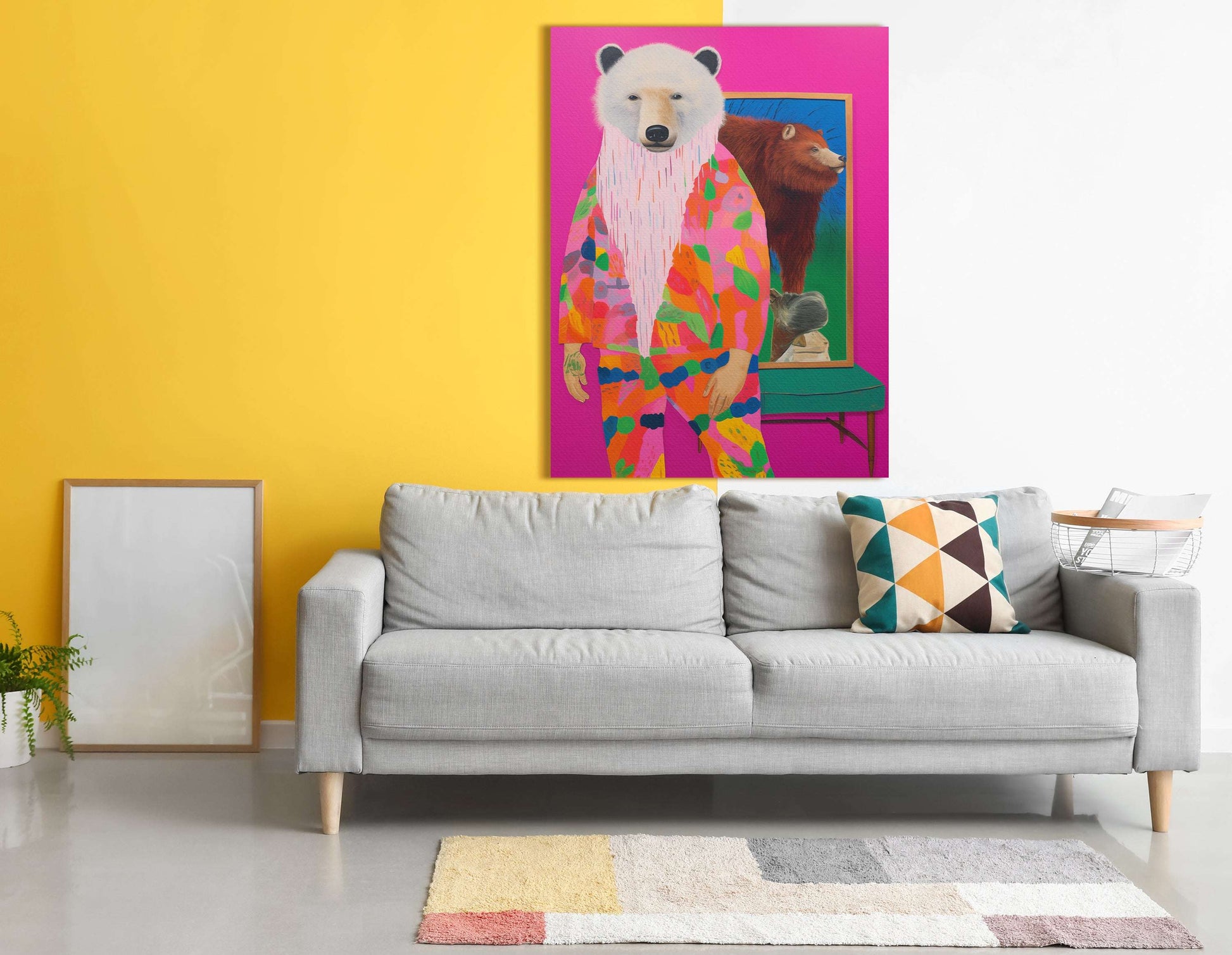 Bold and Eclectic Bear - Canvas Print - Artoholica Ready to Hang Canvas Print