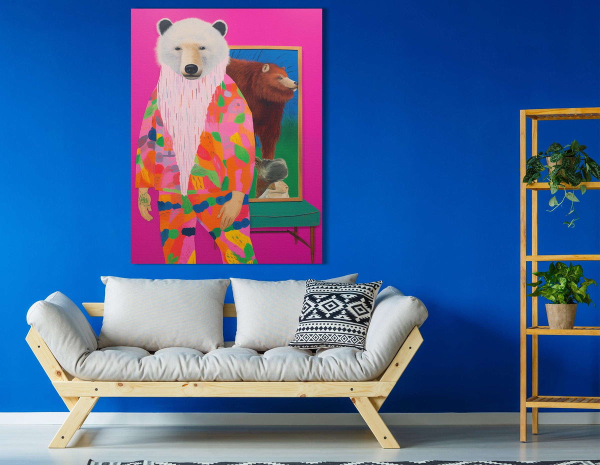 Bold and Eclectic Bear - Canvas Print - Artoholica Ready to Hang Canvas Print