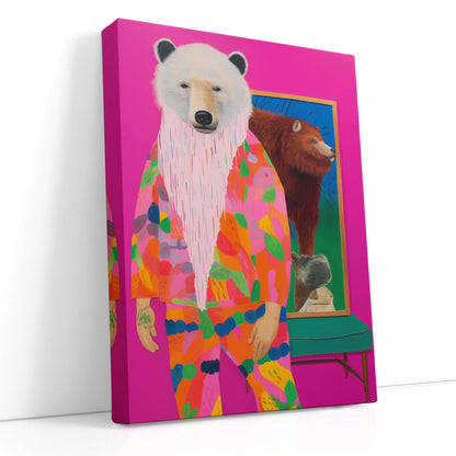 Bold and Eclectic Bear - Canvas Print - Artoholica Ready to Hang Canvas Print