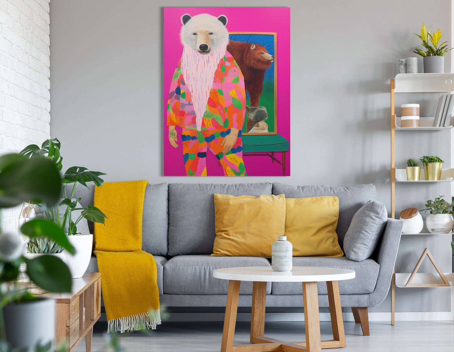 Bold and Eclectic Bear - Canvas Print - Artoholica Ready to Hang Canvas Print