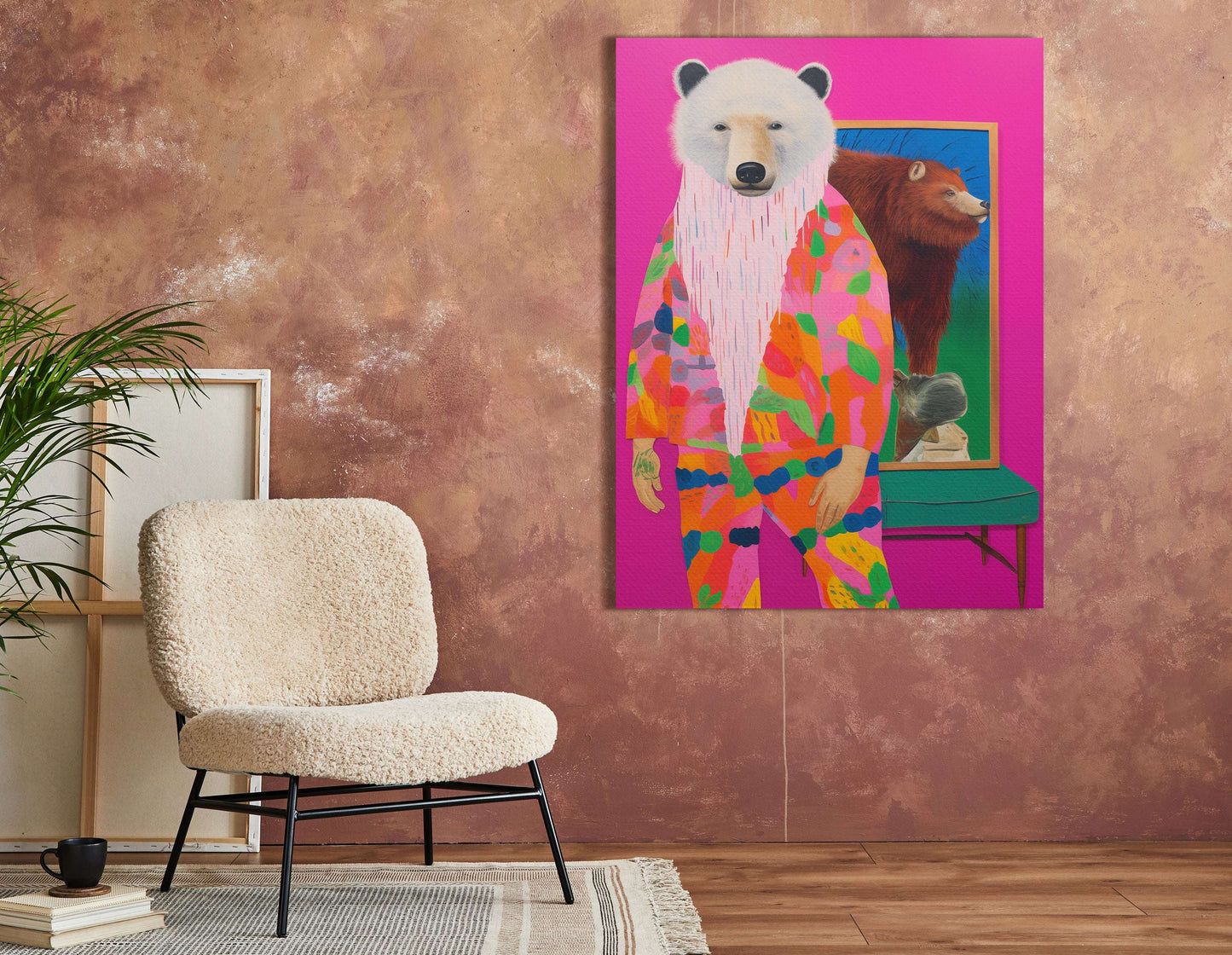 Bold and Eclectic Bear - Canvas Print - Artoholica Ready to Hang Canvas Print