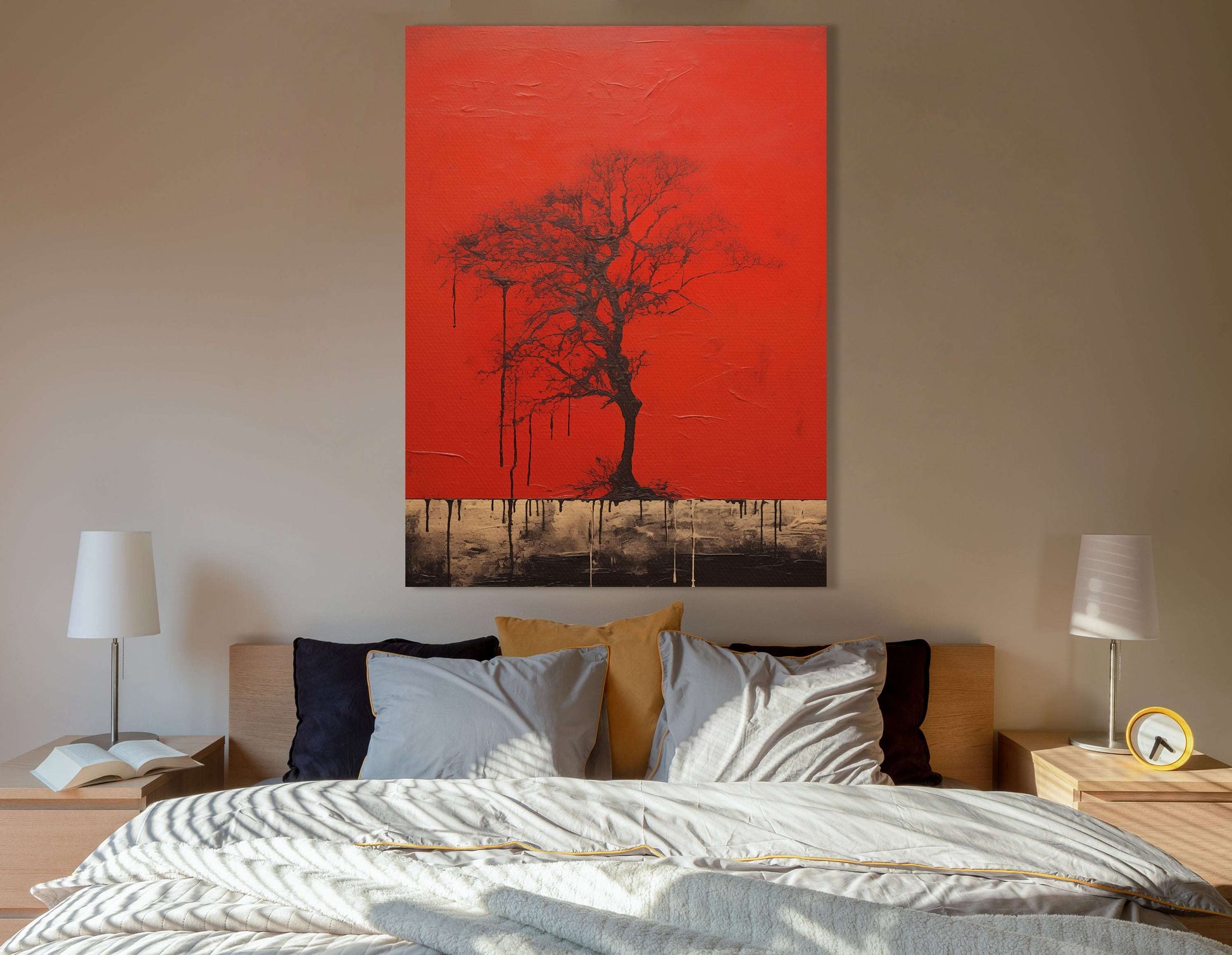 Bold Red and Black Tree - Canvas Print - Artoholica Ready to Hang Canvas Print