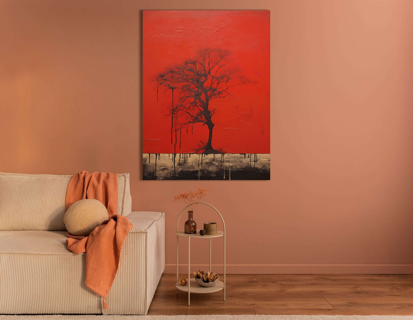 Bold Red and Black Tree - Canvas Print - Artoholica Ready to Hang Canvas Print