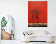 Bold Red and Black Tree - Canvas Print - Artoholica Ready to Hang Canvas Print