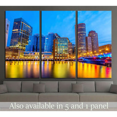 Boston Harbor and Financial District at twilight in Boston, Massachusetts №1684 Ready to Hang Canvas PrintCanvas art arrives ready to hang, with hanging accessories included and no additional framing required. Every canvas print is hand-crafted, made on-d