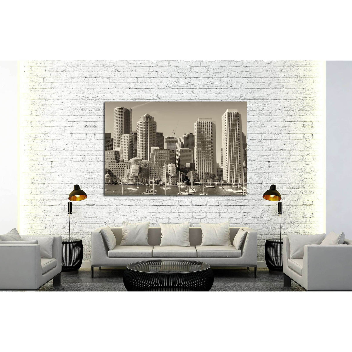 Boston skyline from the sea №2204 Ready to Hang Canvas PrintCanvas art arrives ready to hang, with hanging accessories included and no additional framing required. Every canvas print is hand-crafted, made on-demand at our workshop and expertly stretched a