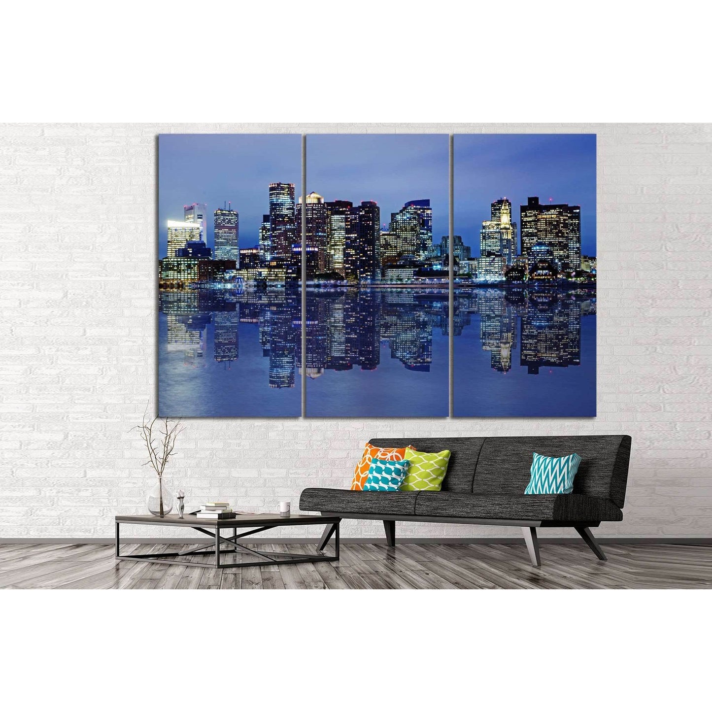 Boston Skyline №129 Ready to Hang Canvas PrintCanvas art arrives ready to hang, with hanging accessories included and no additional framing required. Every canvas print is hand-crafted, made on-demand at our workshop and expertly stretched around 100% Nor