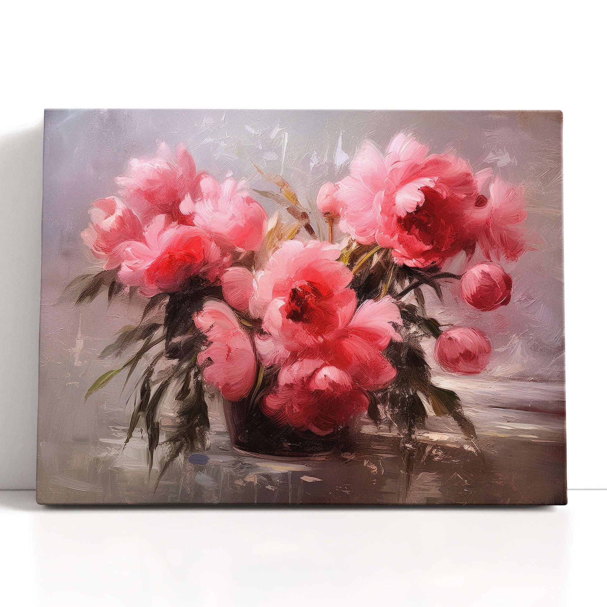 Bouquet of Pink Peonies - Canvas Print - Artoholica Ready to Hang Canvas Print