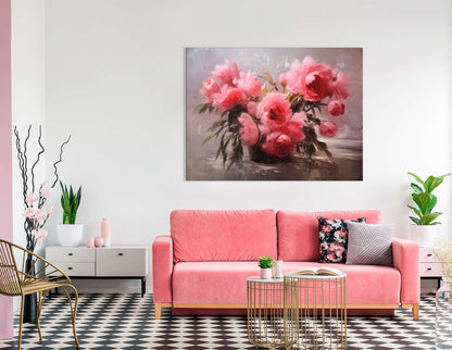 Bouquet of Pink Peonies - Canvas Print - Artoholica Ready to Hang Canvas Print