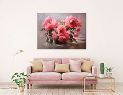 Bouquet of Pink Peonies - Canvas Print - Artoholica Ready to Hang Canvas Print