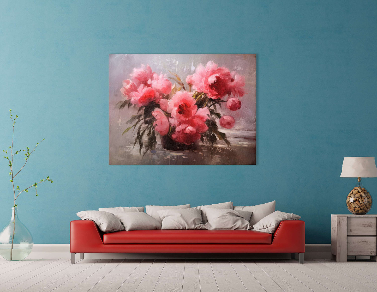 Bouquet of Pink Peonies - Canvas Print - Artoholica Ready to Hang Canvas Print