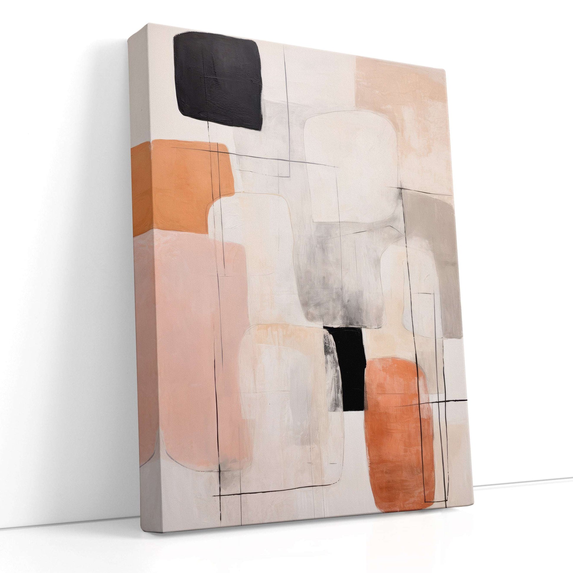 Brown & Beige Cubist - Canvas Print - Artoholica Ready to Hang Canvas Print