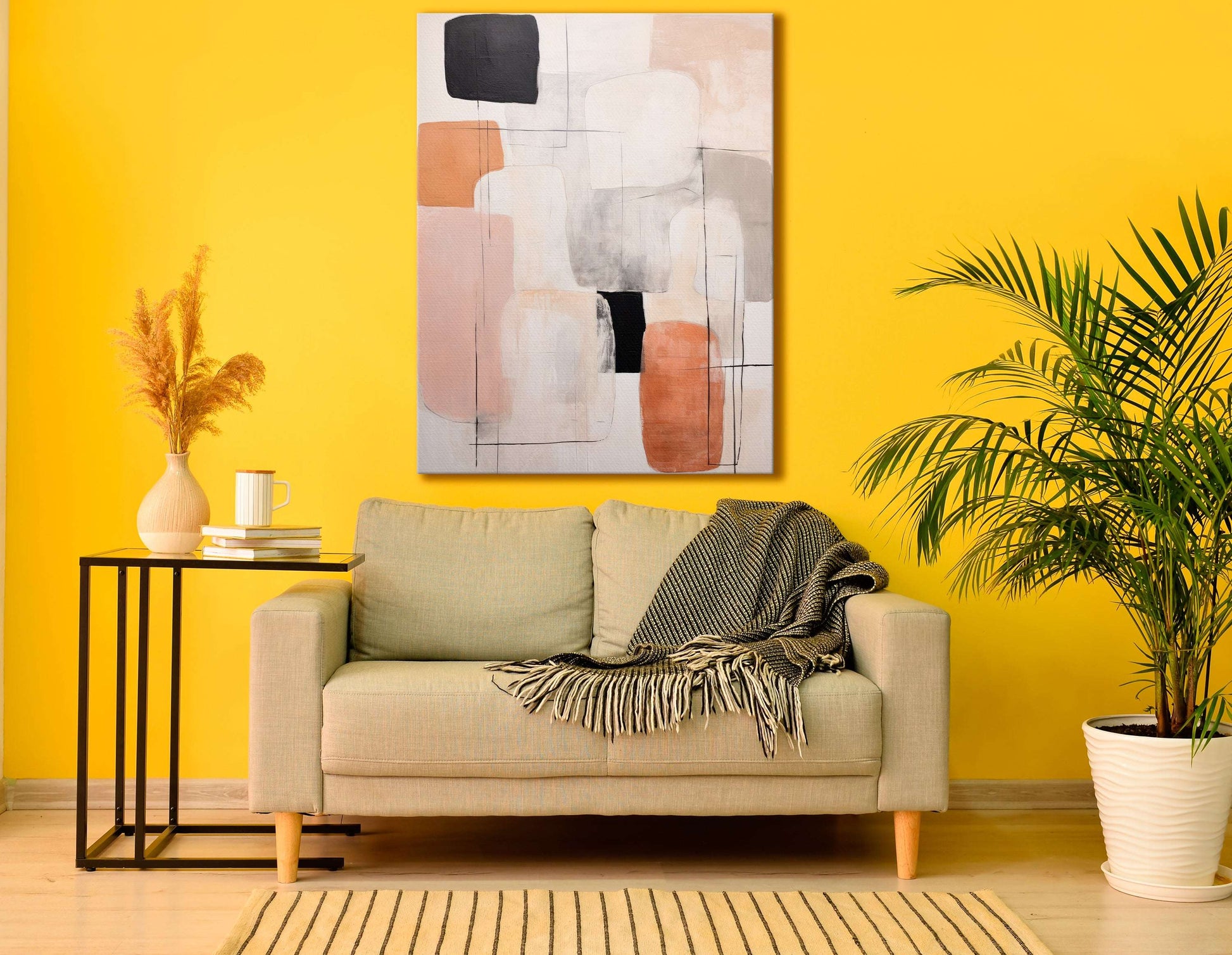 Brown & Beige Cubist - Canvas Print - Artoholica Ready to Hang Canvas Print