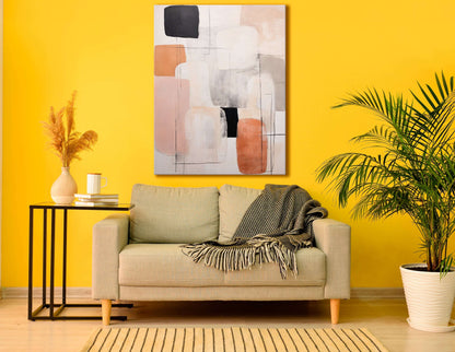 Brown & Beige Cubist - Canvas Print - Artoholica Ready to Hang Canvas Print