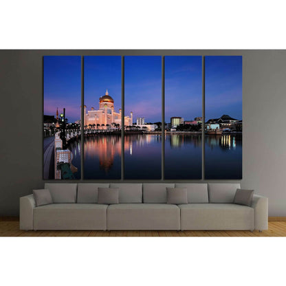 Brunei's capital Bandar Seri Begawan is Sultan Omar Ali Saifuddien Mosque №1749 Ready to Hang Canvas PrintCanvas art arrives ready to hang, with hanging accessories included and no additional framing required. Every canvas print is hand-crafted, made on-d