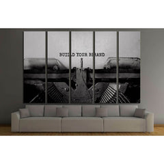 BUILD YOUR BRAND typed words on a vintage typewriter №3020 Ready to Hang Canvas PrintCanvas art arrives ready to hang, with hanging accessories included and no additional framing required. Every canvas print is hand-crafted, made on-demand at our workshop