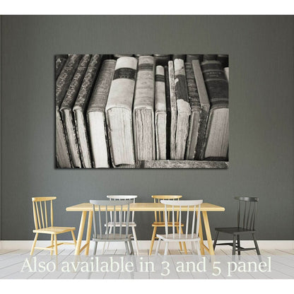 B&W old books №2541 Ready to Hang Canvas PrintCanvas art arrives ready to hang, with hanging accessories included and no additional framing required. Every canvas print is hand-crafted, made on-demand at our workshop and expertly stretched around 100% Nor