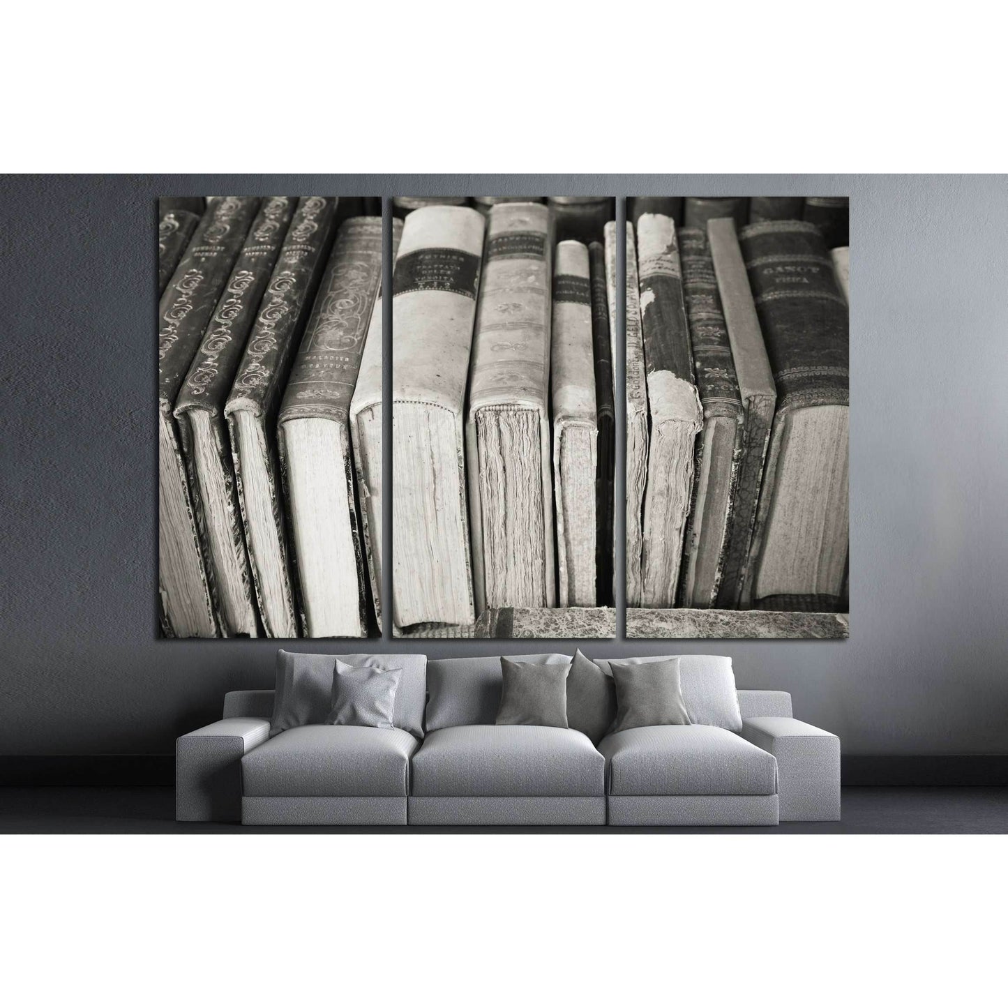 B&W old books №2541 Ready to Hang Canvas PrintCanvas art arrives ready to hang, with hanging accessories included and no additional framing required. Every canvas print is hand-crafted, made on-demand at our workshop and expertly stretched around 100% Nor