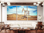 Large Oil Pump Jack Canvas Print, Industrial Landscape Wall Art, Large Oilfield Machinery Artwork, Texas Desert Canvas Art for Office Decor