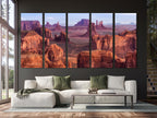 Lienzo de Monument Valley, impresión de 5 paneles con paisaje desértico, arte del cañón Red Rock, decoración de naturaleza del oeste para sala de estar, arte mural de Arizona