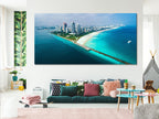 Large Miami South Beach Canvas Print, Aerial Florida Coastline Wall Art, XXL Miami FL Artwork, Stunning Miami Beach Canvas for Modern Decor