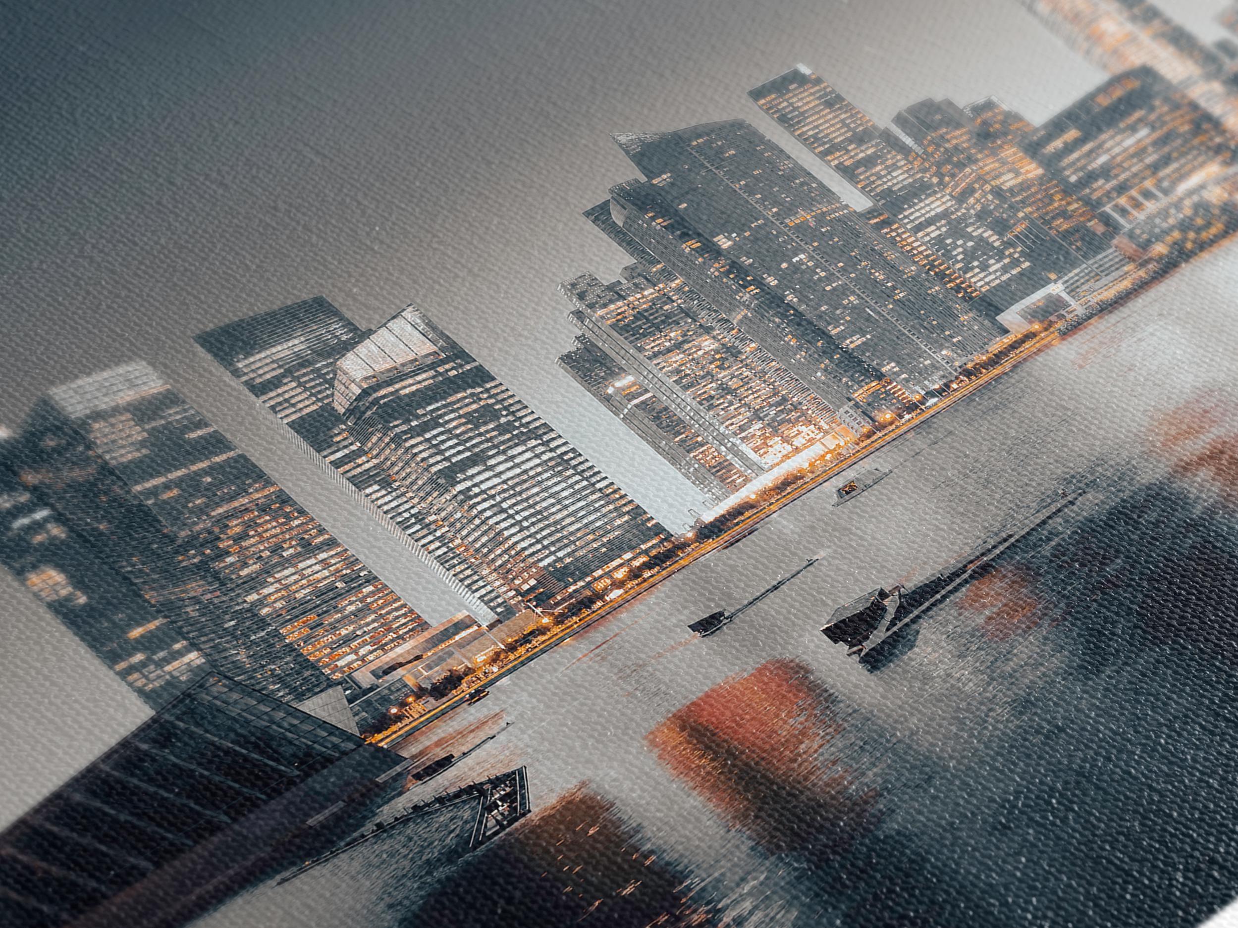 Singapore Wall Art - Groot canvas print van Singapore stadsgezicht, moderne skyline muurkunst, Singapore wanddecoratie, meerdelige Singapore wanddecoratie