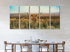 Hooglandervee wanddecoratie - Rustieke boerderijdecoratie, harige koe, extra groot canvas, landelijke huisdecoratie, boerderijdecoratie, koeienwanddecoratie