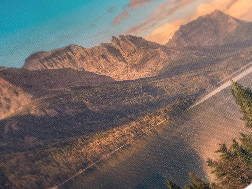 Glacier National Park Canvas Print – Majestic Mountain Landscape Wall Art for Living Room or Dining Room Decor