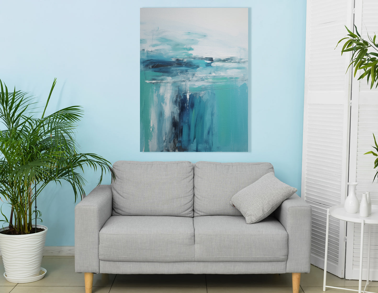 Calming Ocean Depths Abstract - Canvas Print - Artoholica Ready to Hang Canvas Print