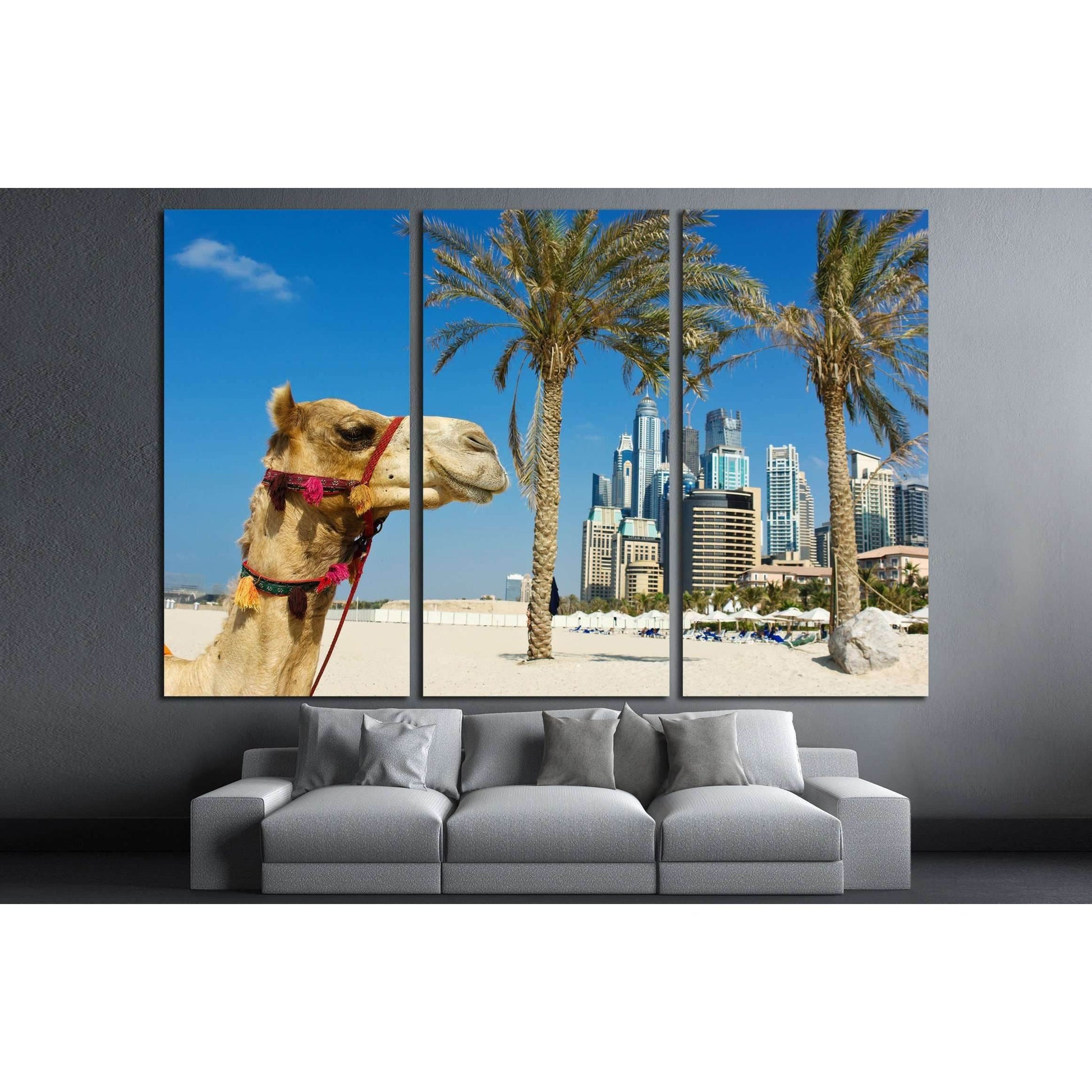 Camel at the urban building background of Dubai. UAE №2224 Ready to Hang Canvas PrintCanvas art arrives ready to hang, with hanging accessories included and no additional framing required. Every canvas print is hand-crafted, made on-demand at our workshop