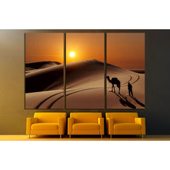 Camel with herdsman in the Sahara desert, Morocco №2695 Ready to Hang Canvas PrintCanvas art arrives ready to hang, with hanging accessories included and no additional framing required. Every canvas print is hand-crafted, made on-demand at our workshop an