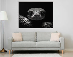 Captivating Snake in Black and White - Canvas Print - Artoholica Ready to Hang Canvas Print