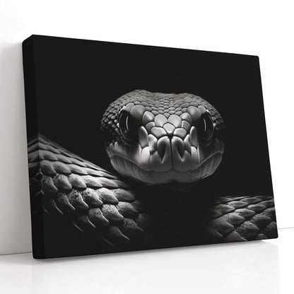 Captivating Snake in Black and White - Canvas Print - Artoholica Ready to Hang Canvas Print