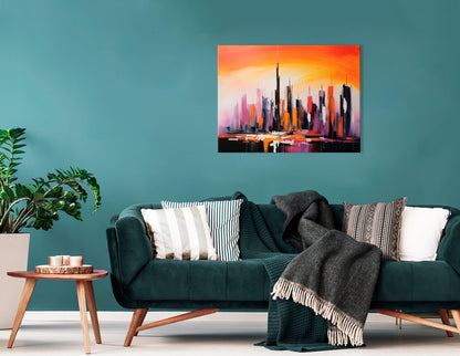 Captivating Sunset over Dubai - Canvas Print - Artoholica Ready to Hang Canvas Print