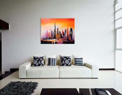 Captivating Sunset over Dubai - Canvas Print - Artoholica Ready to Hang Canvas Print