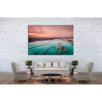 Carbonate travertines the natural pools during sunset, Pamukkale, Turkey №1995 Ready to Hang Canvas PrintCanvas art arrives ready to hang, with hanging accessories included and no additional framing required. Every canvas print is hand-crafted, made on-de