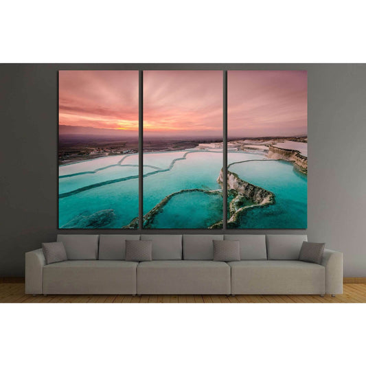 Carbonate travertines the natural pools during sunset, Pamukkale, Turkey №1995 Ready to Hang Canvas PrintCanvas art arrives ready to hang, with hanging accessories included and no additional framing required. Every canvas print is hand-crafted, made on-de