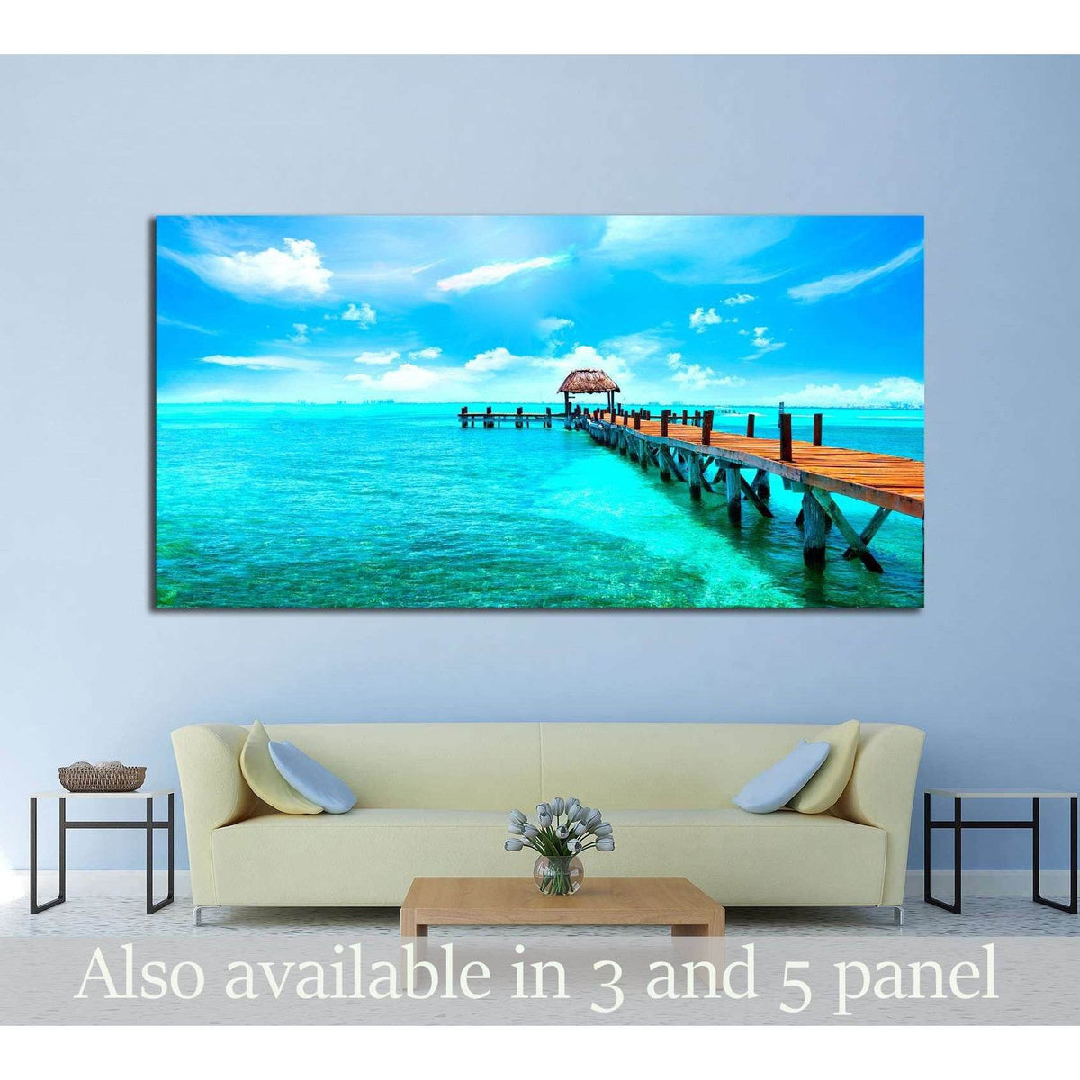 Caribbean sea Jetty near Cancun, Mexico №2517 Ready to Hang Canvas PrintCanvas art arrives ready to hang, with hanging accessories included and no additional framing required. Every canvas print is hand-crafted, made on-demand at our workshop and expertly