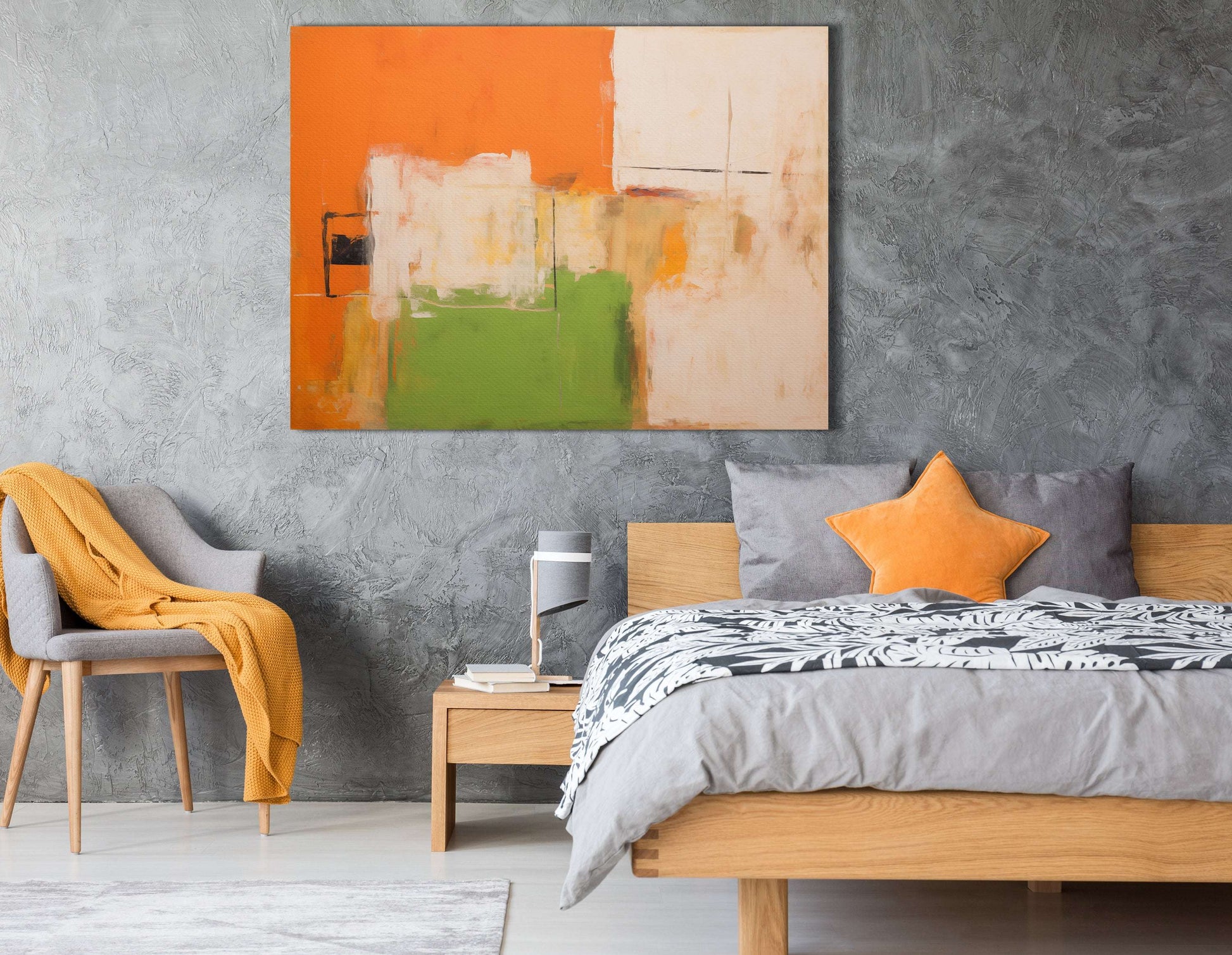 Carrot and Tangerine Hues Abstract - Canvas Print - Artoholica Ready to Hang Canvas Print