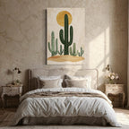 Saguaro Cactus Print - The Sonoran Desert Wall Art, Retro Cacti Poster, Arizona Mid Century Decor, Boho Botanical Desert Art
