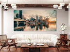 Brisbane Skyline Canvas Print, Large Cityscape Wall Art, Modern Urban Artwork, Sunset River Artwork, Travel Wall Decor for Home or Office