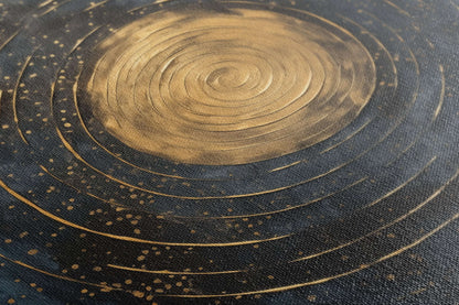 Celestial Gold Swirls on Midnight Blue - Canvas Print - Artoholica Ready to Hang Canvas Print