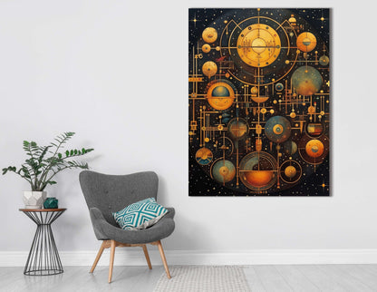 Celestial Mechanics Vintage - Canvas Print - Artoholica Ready to Hang Canvas Print