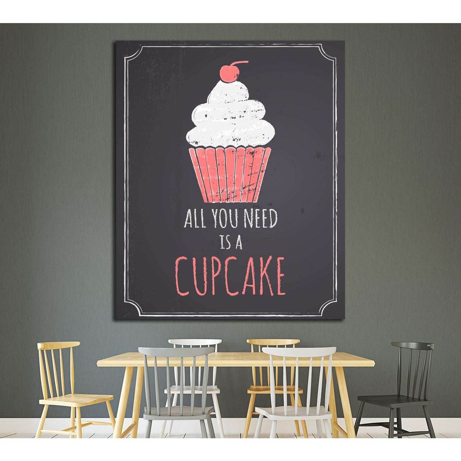 Chalkboard style canvas with cupcake №4567 Ready to Hang Canvas PrintCanvas art arrives ready to hang, with hanging accessories included and no additional framing required. Every canvas print is hand-crafted, made on-demand at our workshop and expertly st
