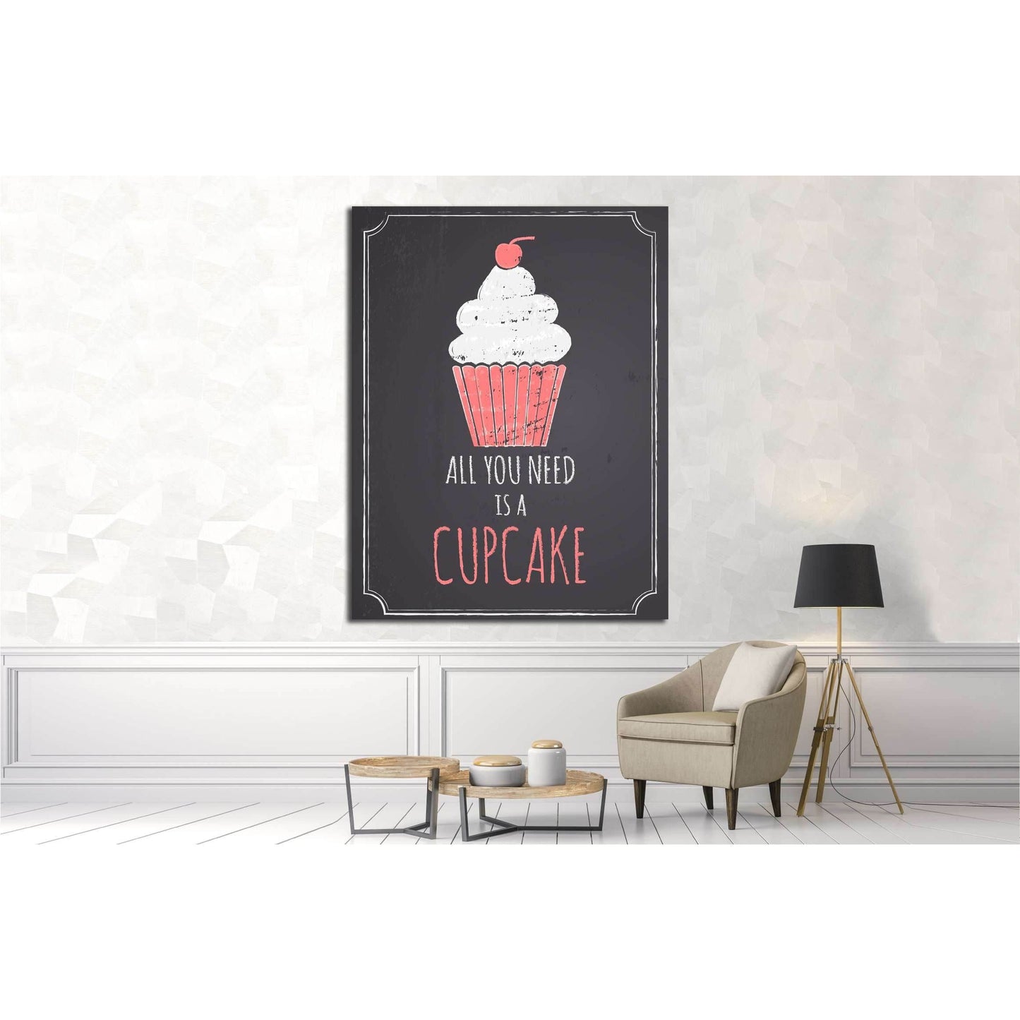 Chalkboard style canvas with cupcake №4567 Ready to Hang Canvas PrintCanvas art arrives ready to hang, with hanging accessories included and no additional framing required. Every canvas print is hand-crafted, made on-demand at our workshop and expertly st